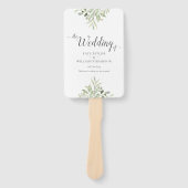 Waterverf Greenery Script Wedding Program Handwaaier (Voorkant)