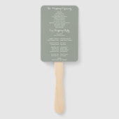 Waterverf Greenery Script Wedding Program Handwaaier (Achterkant)