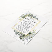 Waterverf Greenery Shower Sage Green 2 Lijst Gold Folie Uitnodiging (Gedraaid)
