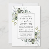 Waterverf Greenery Silver Lijst Sage Green Kaart (Voorkant)