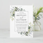 Waterverf Greenery Silver Lijst Sage Green Kaart (Staand voorkant)