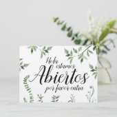 Waterverf Greenery Spaans Open Closed Sign (Staand voorkant)