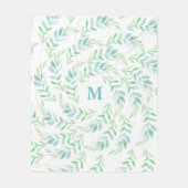 Waterverf Greenery Spring Laurels Fleece Deken (Voorkant)