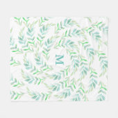 Waterverf Greenery Spring Laurels Fleece Deken (Voorkant (Horizontaal))