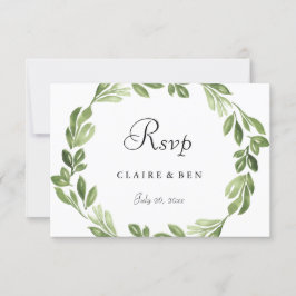 Waterverf Greenery Spring Wedding Invite RSVP Kaartje