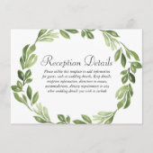 Waterverf Greenery Spring Wedding Reception Informatiekaartje (Voorkant)