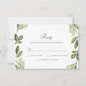 Waterverf Greenery Spring Wedding RSVP Uitnodiging (Voorkant)