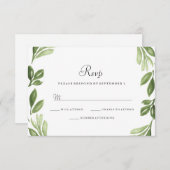 Waterverf Greenery Spring Wedding RSVP Uitnodiging (Voorkant / Achterkant)