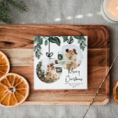 Waterverf Greenery Square Kerstfoto Feestdagenkaart