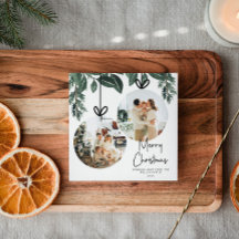 Waterverf Greenery Square Kerstfoto