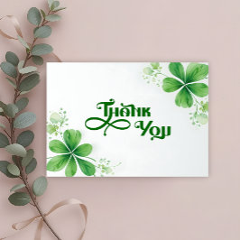 Waterverf Greenery St. Patrick's Day Baby shower Bedankkaart