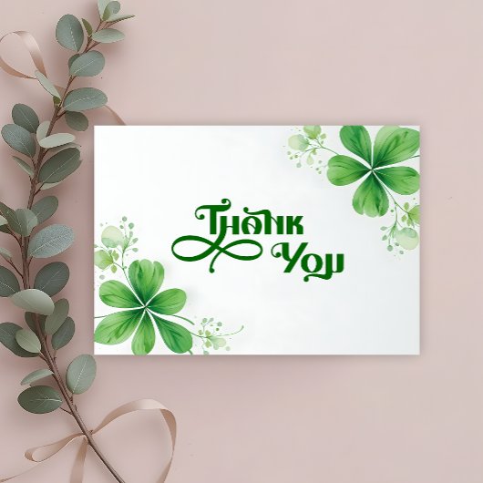 Waterverf Greenery St. Patrick's Day Baby shower Bedankkaart