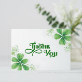 Waterverf Greenery St. Patrick's Day Baby shower Bedankkaart (Staand voorkant)
