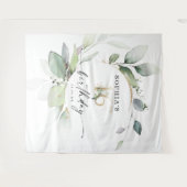 Waterverf Greenery Sweet 16th Birthday Backdrop Wandkleed (Voorkant (horizontaal))