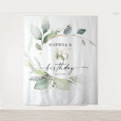 Waterverf Greenery Sweet 16th Birthday Backdrop Wandkleed (Voorkant)