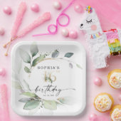 Waterverf Greenery Sweet 16th Birthday Papieren Bordje (Feest)