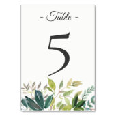 Waterverf Greenery Tafelnummer Kaart (Voorkant)