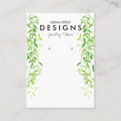Waterverf Greenery Trendy Earring Display Kaart Visitekaartje (Voorkant)