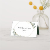 Waterverf greenery trouwtafel plaatskaartje (Voorkant)