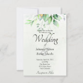 Waterverf greenery trouwuitnodiging kaart (Voorkant)