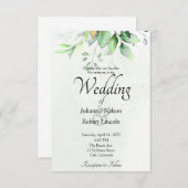 Waterverf greenery trouwuitnodiging kaart (Voorkant / Achterkant)