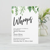 Waterverf Greenery uitgesteld bruiloft Whoops Kaar Kaart (Staand voorkant)