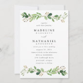 Waterverf Greenery | Uitnodiging tot weddenschappe (Voorkant)