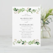 Waterverf Greenery | Uitnodiging tot weddenschappe (Staand voorkant)