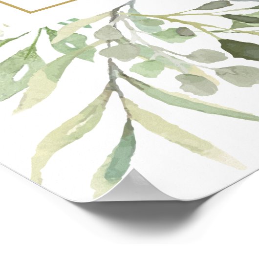 Waterverf Greenery Unplugged Ceremony Sign Poster (Hoek)