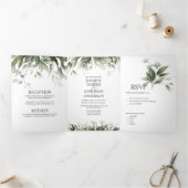 Waterverf Greenery verlaat het olievraagje Drieluik Uitnodiging (Binnen)