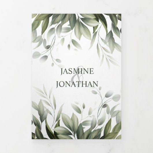 Waterverf Greenery verlaat het olievraagje Drieluik Uitnodiging (Cover)