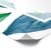 Waterverf Greenery verlaat het olievraagje Poster (Hoek)