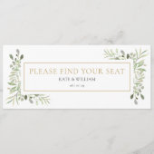 Waterverf Greenery vindt uw stoelkaart Menu (Voorkant)