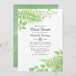 Waterverf Greenery Virtual Bridal of Baby shower Kaart