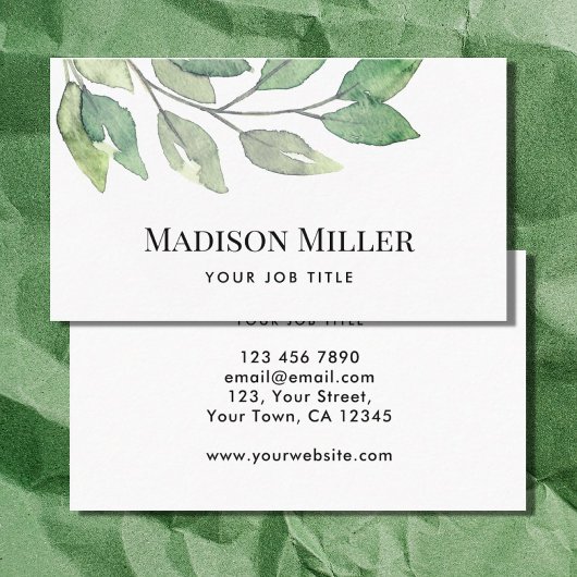 Waterverf Greenery Visitekaartje