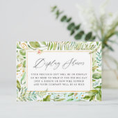 Waterverf Greenery Vrijgezellenfeest Display Showe Informatiekaartje (Staand voorkant)