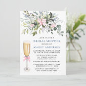 Waterverf Greenery Vrijgezellenfeest Dusty Blue Pi Kaart (Staand voorkant)