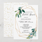 Waterverf Greenery Vrijgezellenfeest nodigt Save The Date (Voorkant / Achterkant)