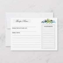 Waterverf greenery vrijgezellenfeest recept cards