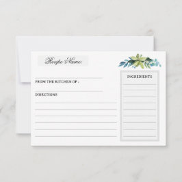 Waterverf greenery vrijgezellenfeest recept cards