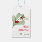 Waterverf Greenery Vrolijk Kerstcadeau Label Cadeaulabel (Voorkant)