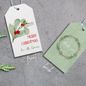 Waterverf Greenery Vrolijk Kerstcadeau Label Cadeaulabel
