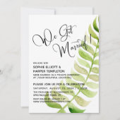 Waterverf Greenery We zijn getrouwd. Postbruiloft Kaart (Voorkant)