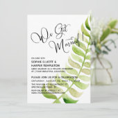 Waterverf Greenery We zijn getrouwd. Postbruiloft Kaart (Staand voorkant)