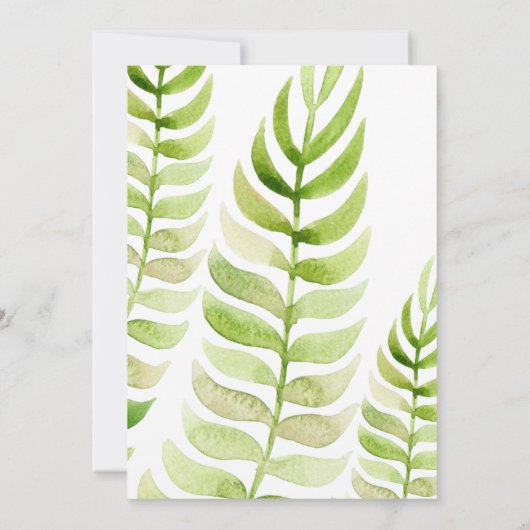 Waterverf Greenery We zijn getrouwd. Postbruiloft Kaart (Achterkant)