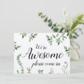 Waterverf Greenery We zijn Geweldige open gesloten (Staand voorkant)