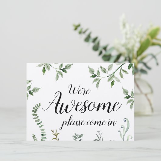 Waterverf Greenery We zijn Geweldige open gesloten (Staand voorkant)