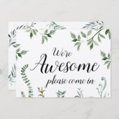 Waterverf Greenery We zijn Geweldige open gesloten (Voorkant / Achterkant)