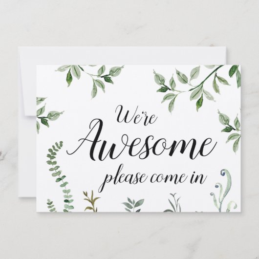 Waterverf Greenery We zijn Geweldige open gesloten (Voorkant)