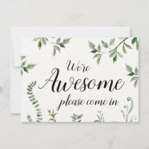 Waterverf Greenery We zijn Geweldige open gesloten